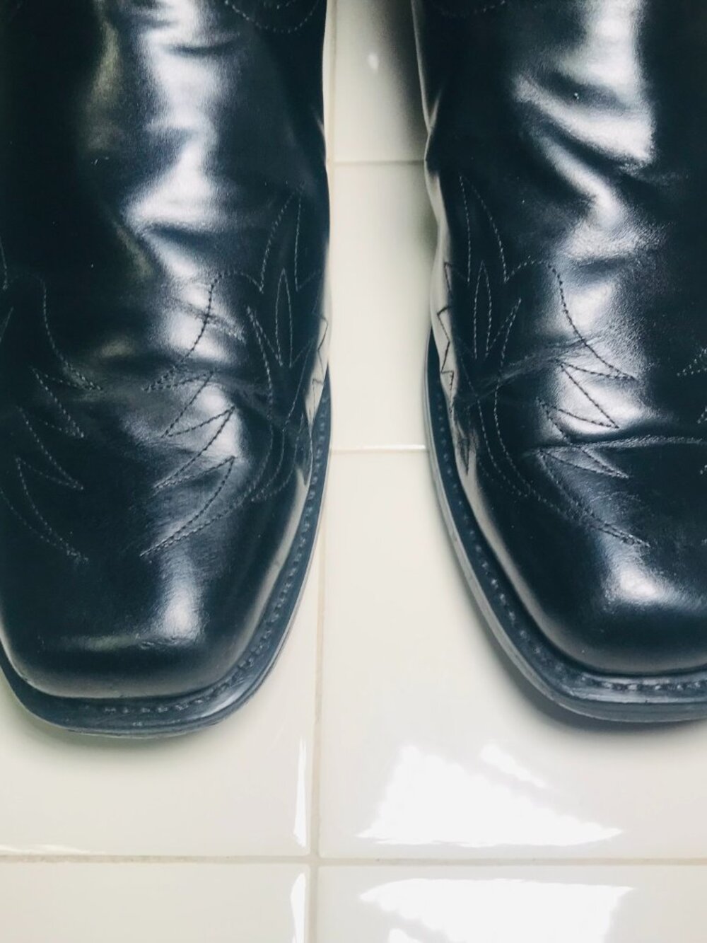 Laredo 6840 Men’s Gainesville Western Cowboy Boots Sz 10 EW Black Leather Eagle - Picture 4 of 16